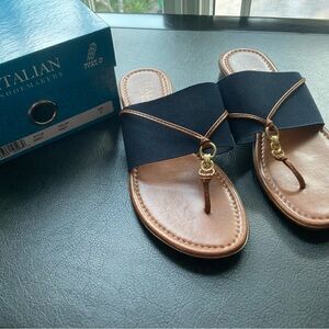 Italian Shoemakers Women's Black and Tan Sandals